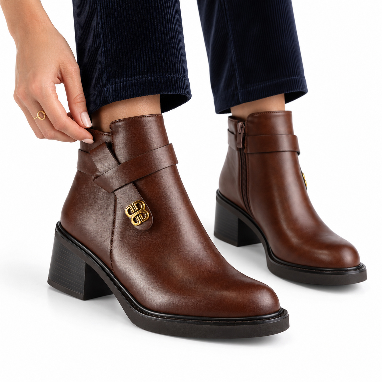 Bottine pour femme BB-SOL3322 marron Bottine femme Maroc